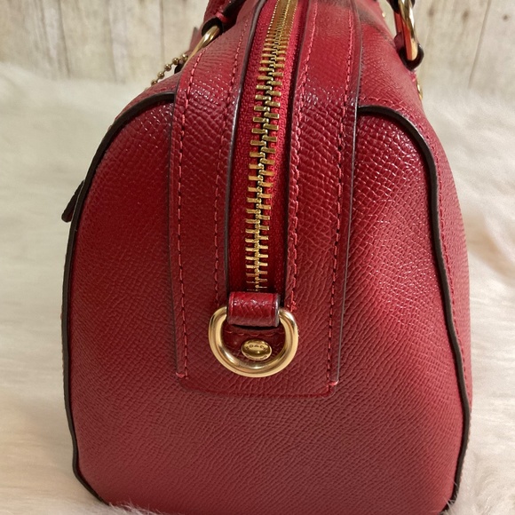 2 pcs COACH Red Rowan Satchel & Coach mini box cosmetic case - Picture 6 of 14